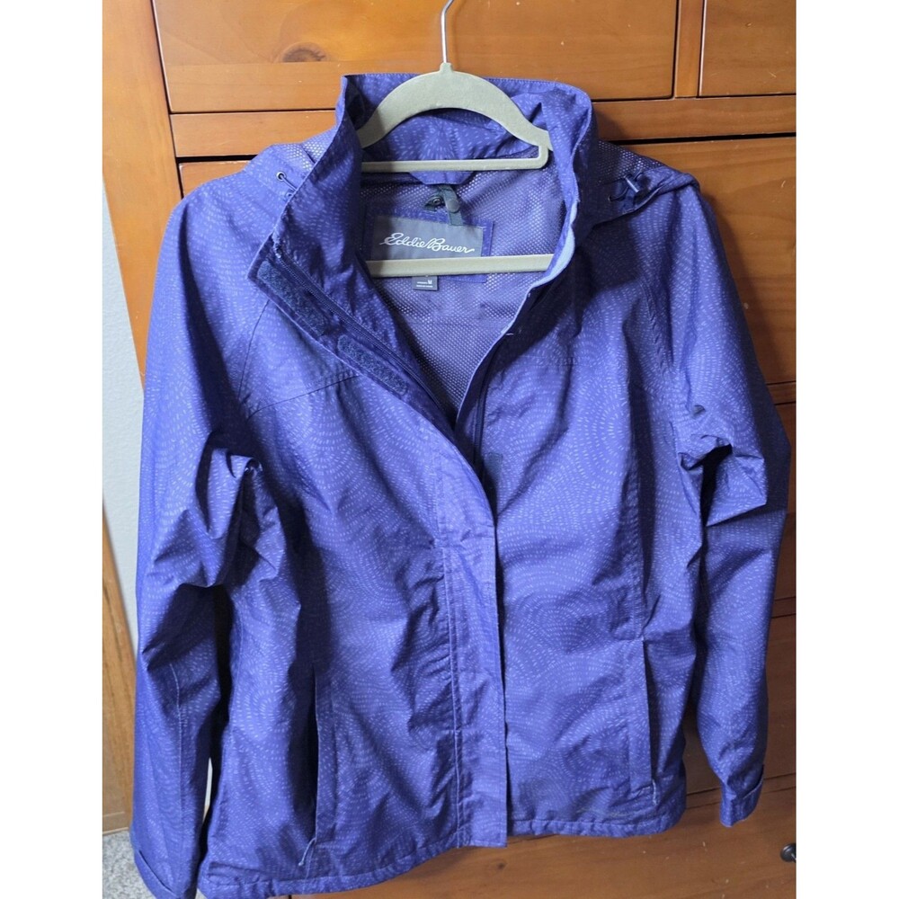 Eddie Bauer Windbreaker Jacket Size Medium Thermal Lined Weatheredge Purple